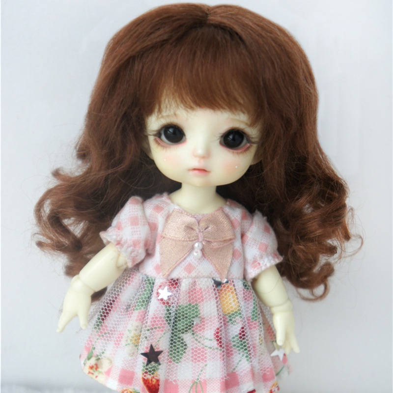 【Tóc giả búp bê】3-9inch BJD Gốm sứ OB11 Búp bê tóc giả Baby Macara Hair Curl (JD604) D20313 Liu Hai