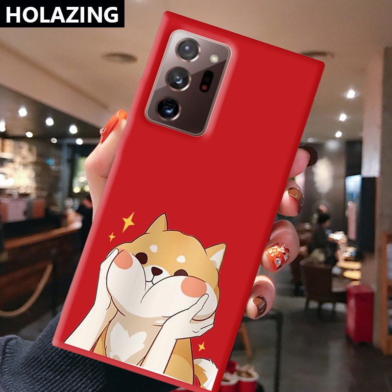 Samsung Galaxy S21 Ultra S8 Plus S10E S10 5G Note 20 10 Plus 9 8 Candy Color Phone Cases Cute Shiba Inu Soft Silicone Cover