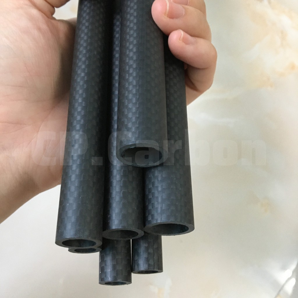 Ống Carbon 3K rỗng dài 1 mét đường kính ngoài 19mm, đường kính trong 16mm