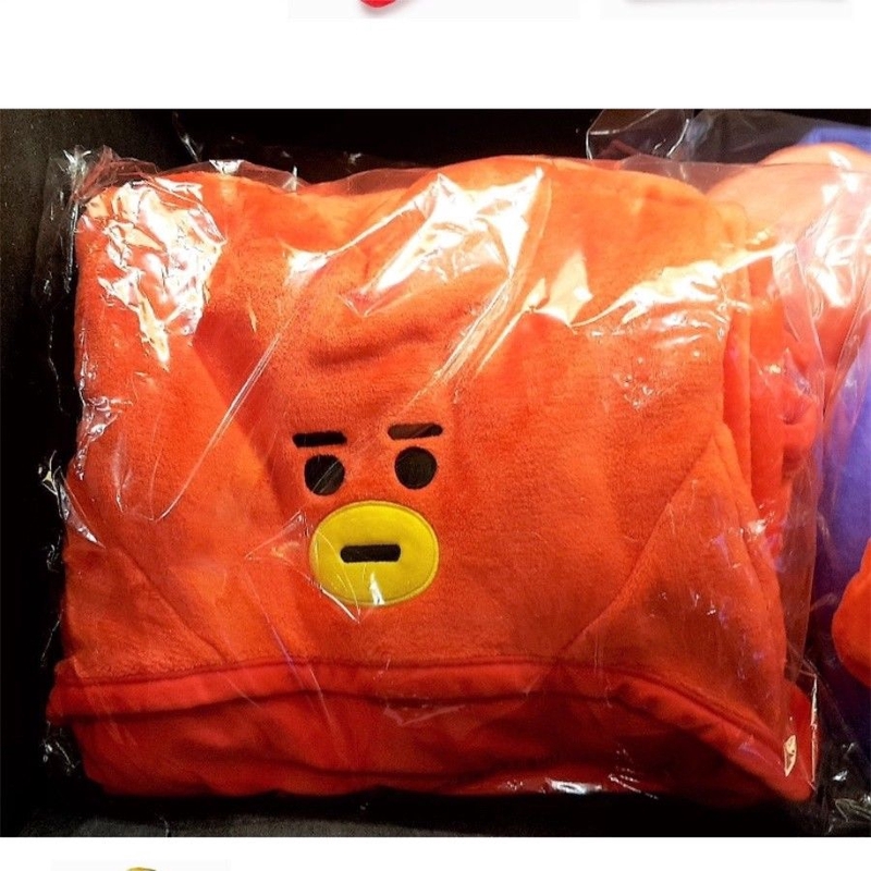 Chăn Ngủ Kèm Nón Dính Liền Cho Người Hâm Mộ KPOP BTS BT21 Hooded Blanket Plush Soft Nap Sleeping Cloak