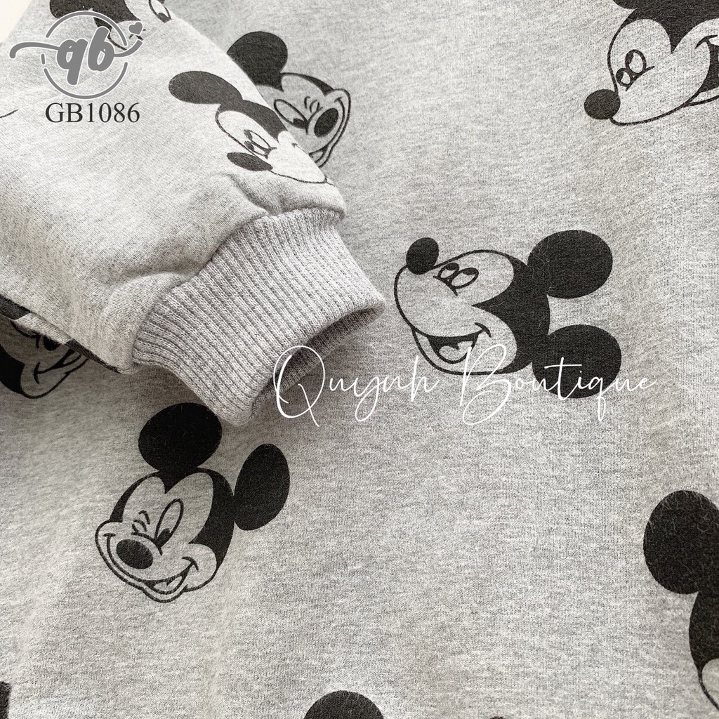 Quần áo trẻ em Quỳnh Boutique Mẫu body mickey dài tay cho bé