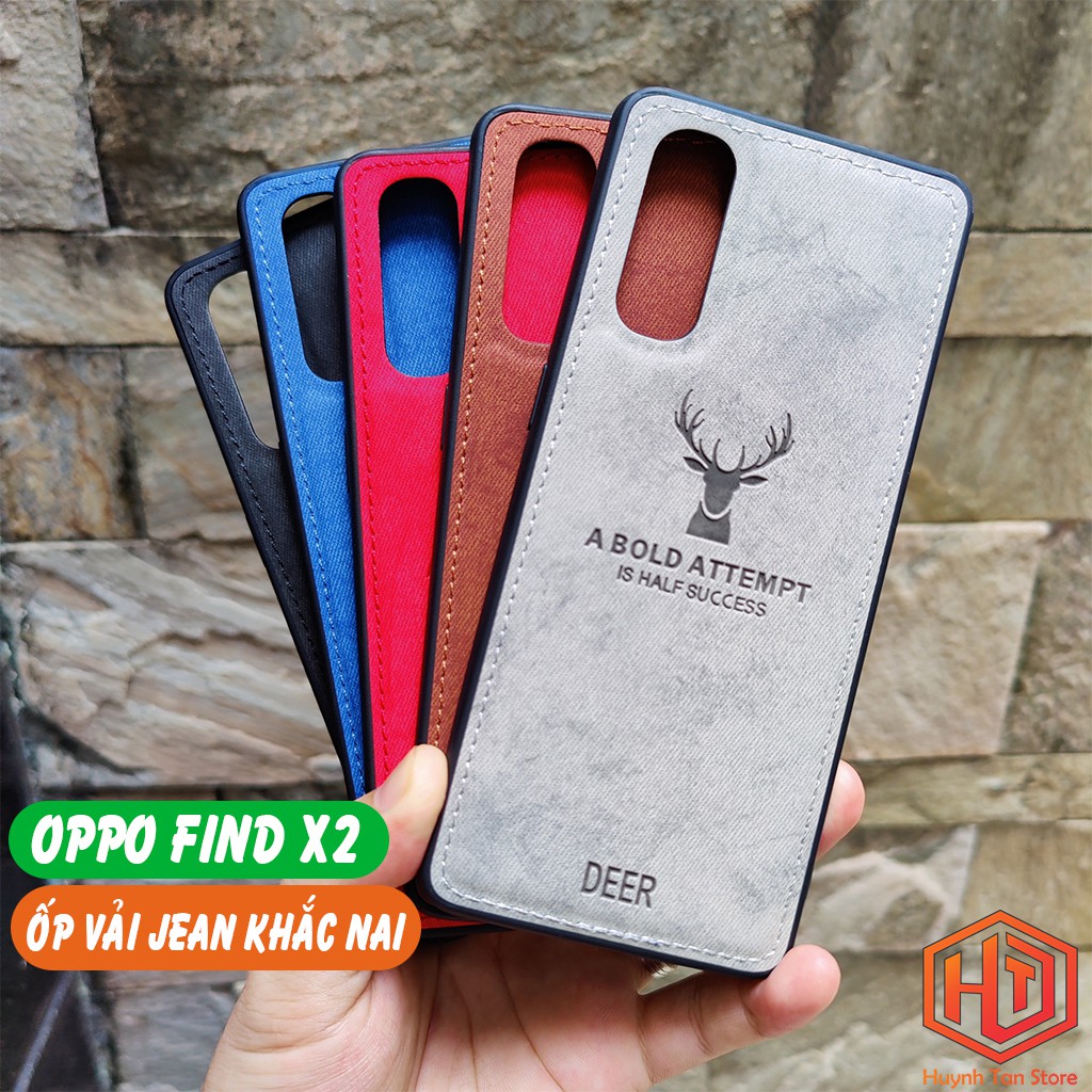 Ốp Lưng Oppo Find X2 vân da khắc hình Nai