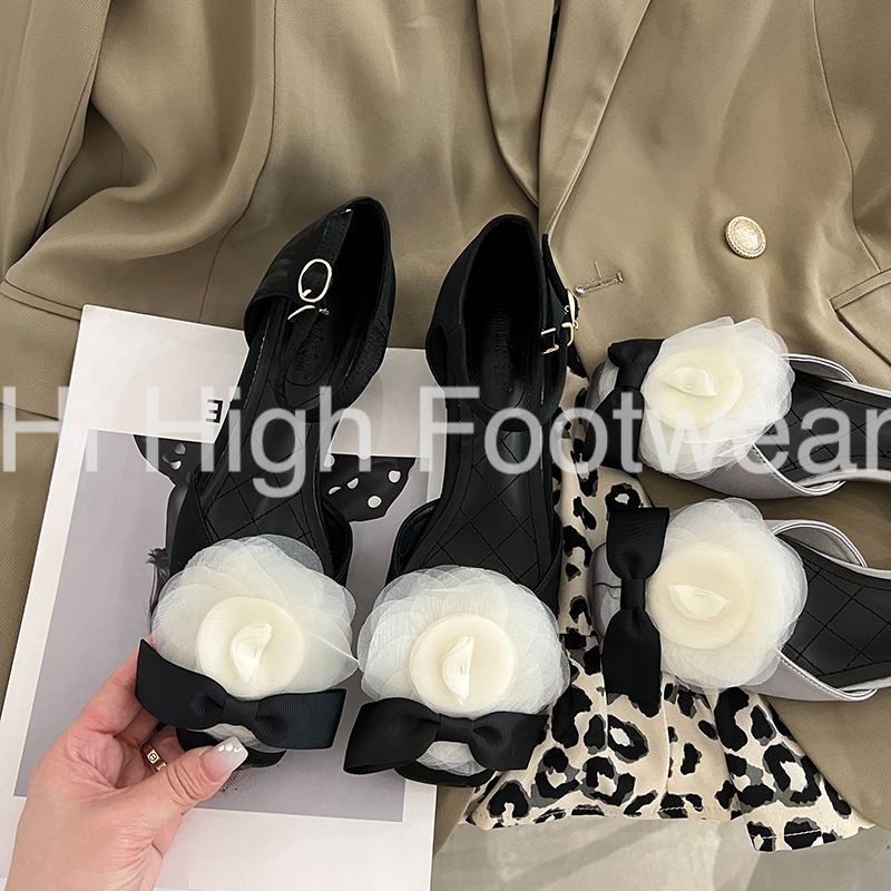 Giày búp bê gót bệt đính hoa trà đẹp, Mary jane Ulzzang 2022