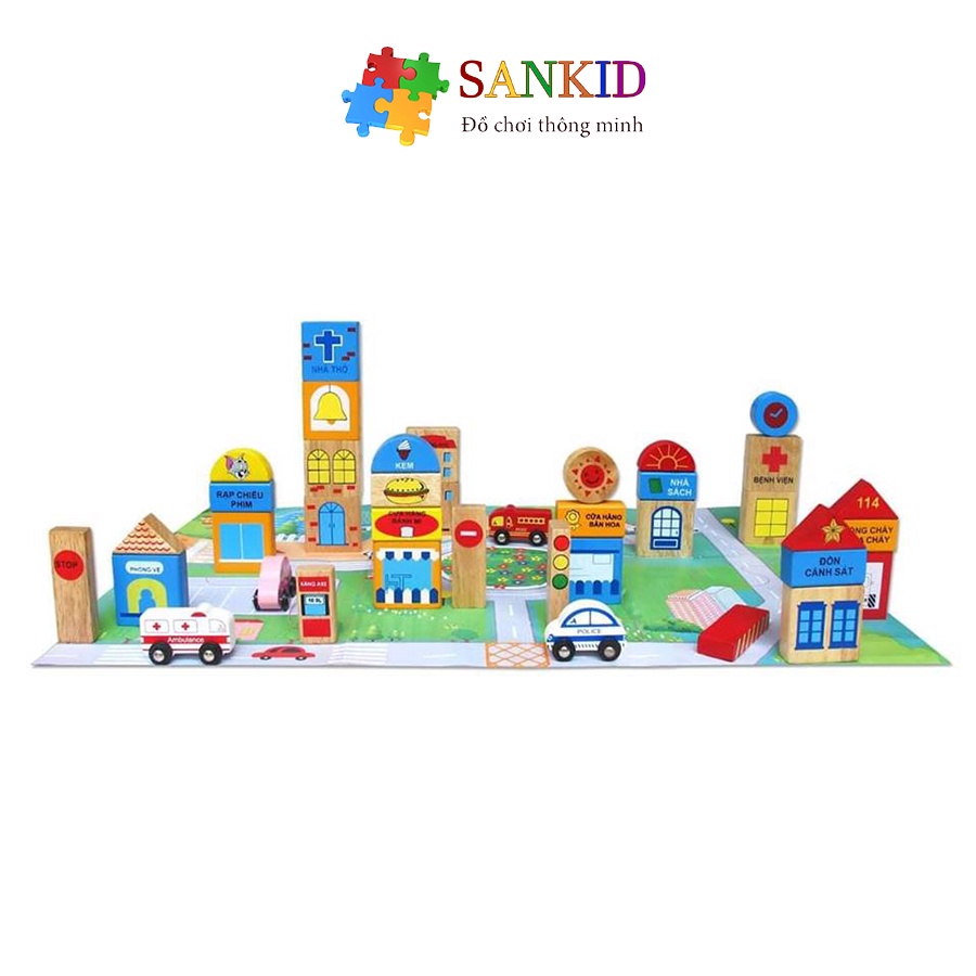 Mô hình thành phố tương lai cho bé thỏa sức sáng tạo, đồ chơi gỗ Winwintoys