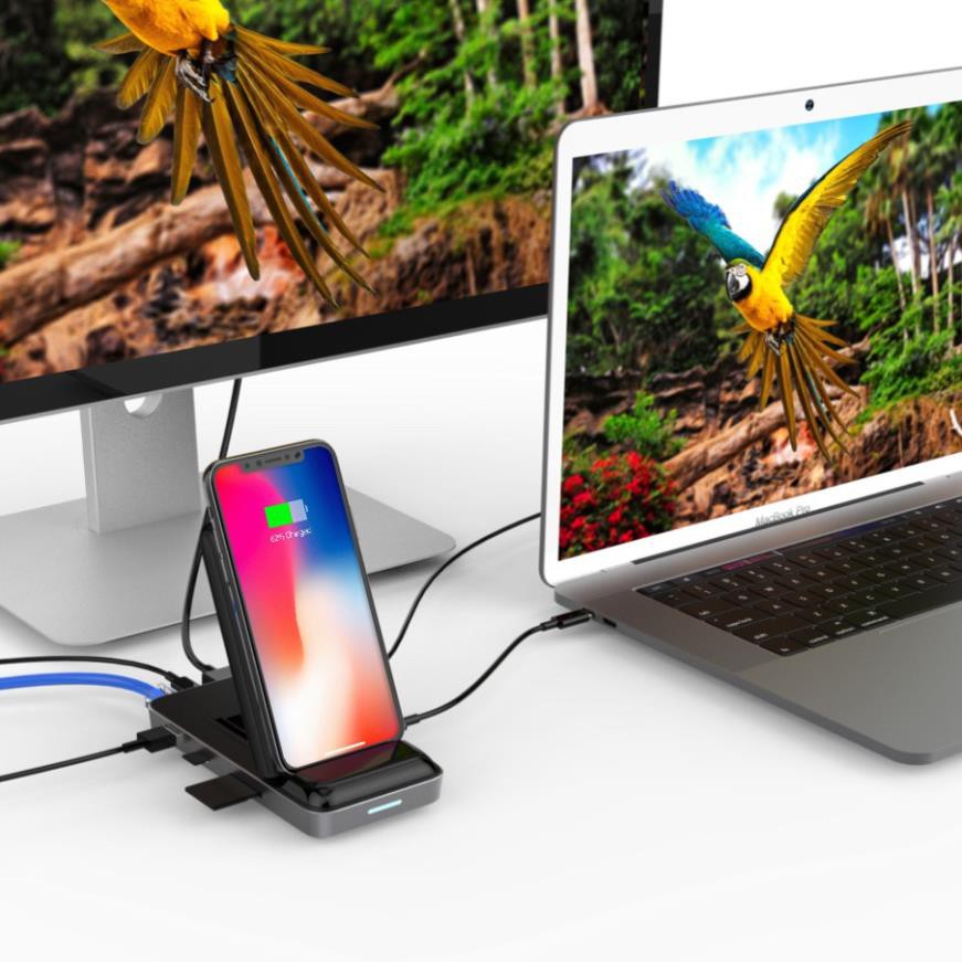 Đế sạc kiêm cổng chuyển HyperDrive 7.5W Wireless Charger Usb-C Hub