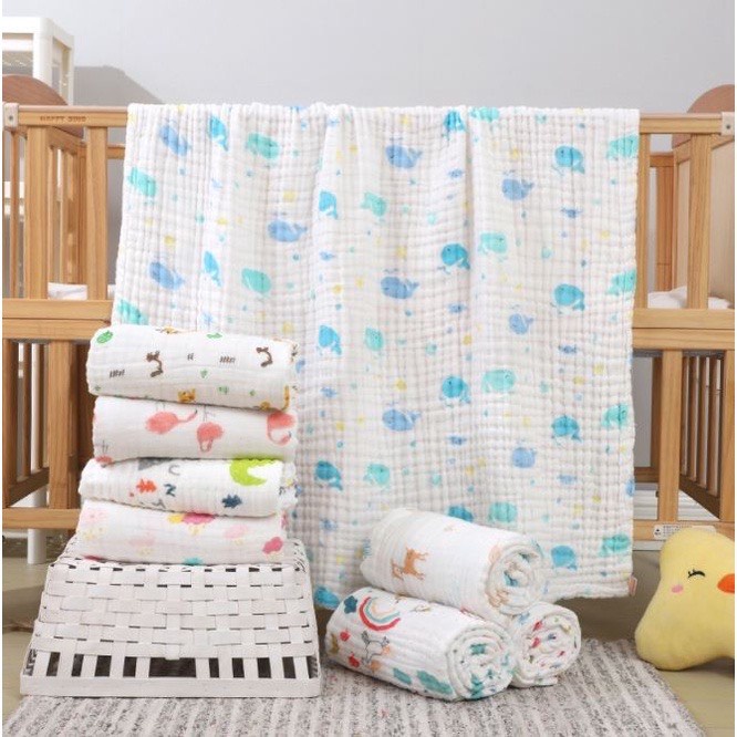 KHĂN TẮM XÔ XUẤT NHẬT 6 LỚP SIÊU MỀM CHO BÉ