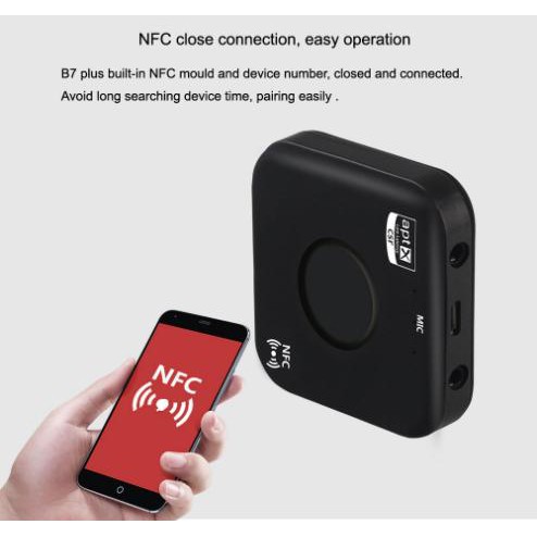 Thiết bị thu bluetooth 4.2 BT7 plus , hỗ trợ Aptx ,NFC- Thu bluetooth xuất loa và tai nghe tuyệt vời