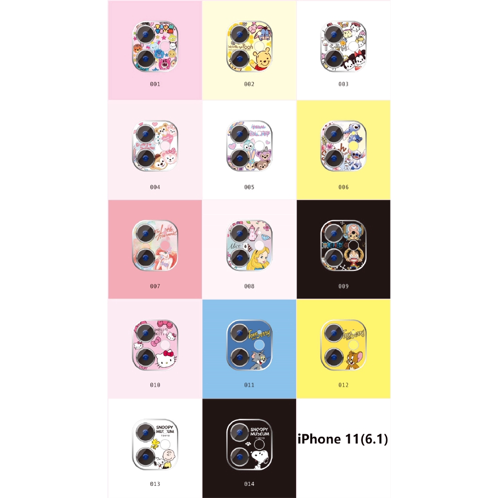 Miếng Dán Bảo Vệ Camera Iphone 11 11pro 11promax Hình Hoạt Hình Dễ Thương