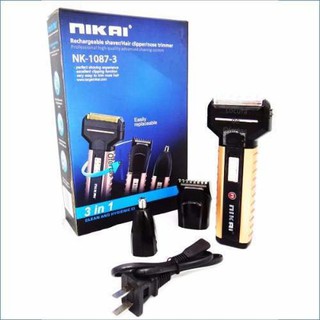 Tông đơ cắt tóc, cạo râu, cắt lông mũi nikai nk-1087-3