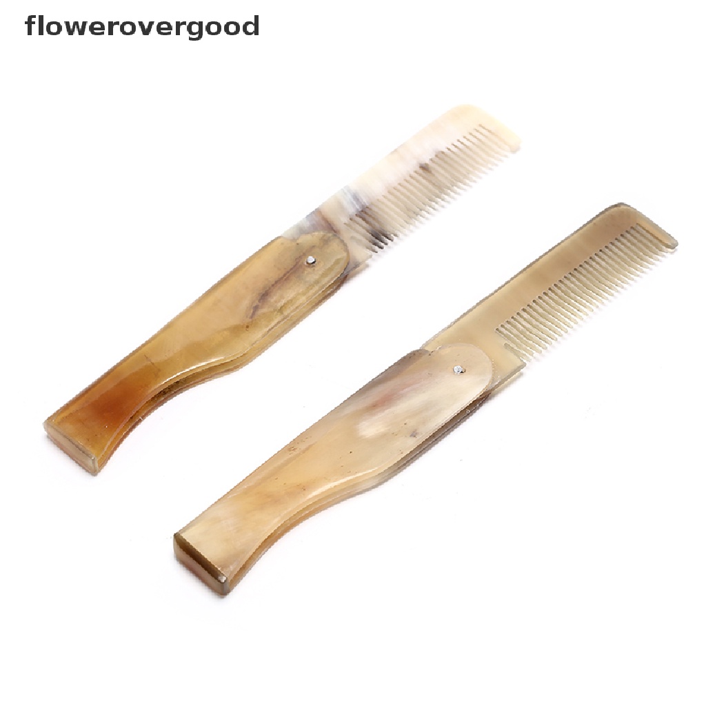 KUZHEN Lược gấp bỏ túi bằng sừng trâu tiện lợi cho nữ