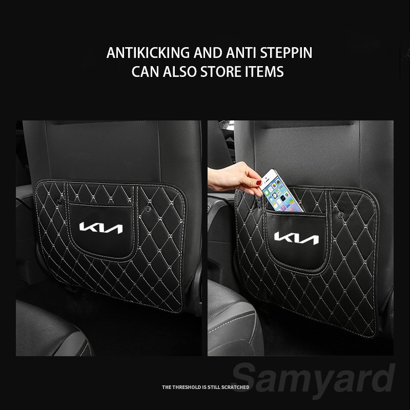 Bao Da PU Bọc Ghế Ngồi Xe Hơi Chống Đá Cho Kia Rio Optima Stinger K5 Soul Stonic Cadenza Carnival