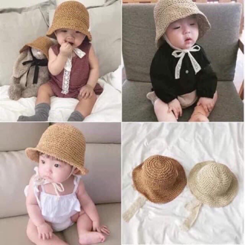 Mũ cói 2 màu