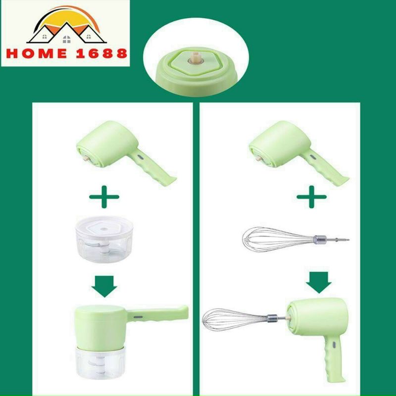 Máy đánh trứng và xay tỏi ớt mini cầm tay 2 trong 1 thông minh M03 ,,,