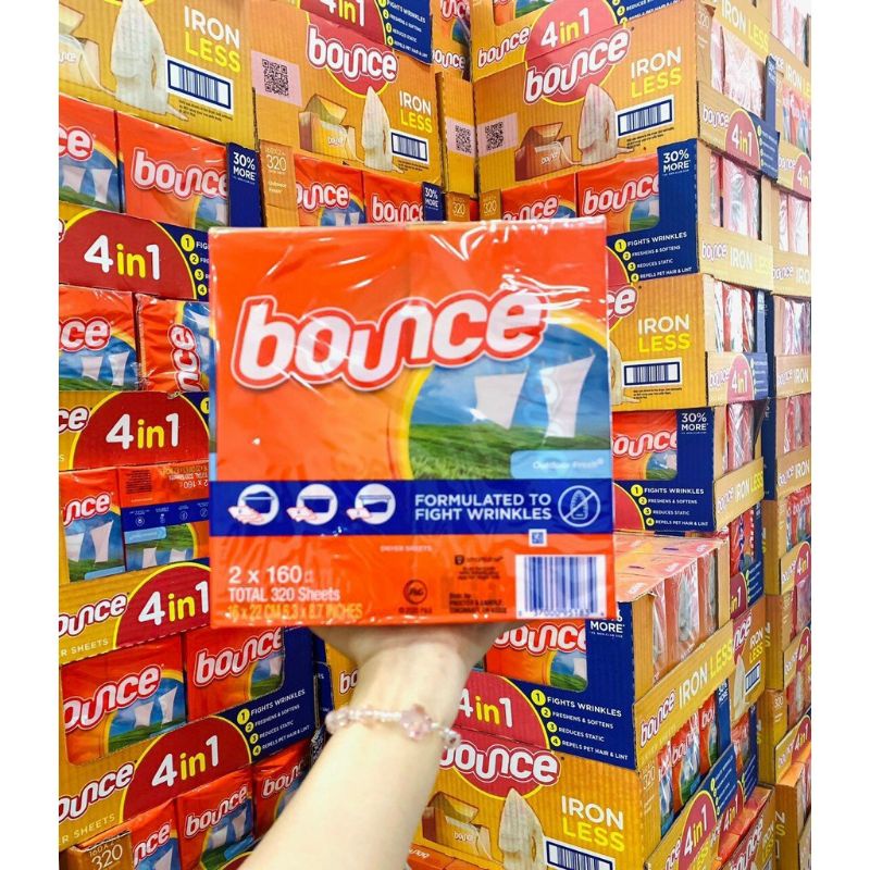 Giấy giảm nhăn và làm thơm quần áo BOUNCE của mỹ