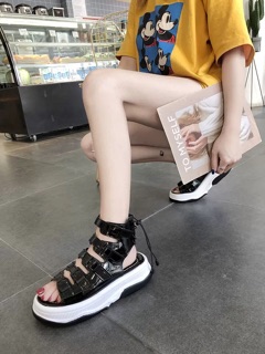[SẴN BẠC 37] Sandal đế cao quai bling bling (ảnh thật ở cuối)