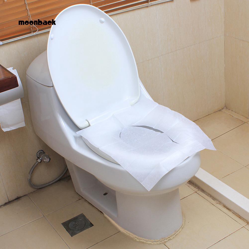 Bộ 10 miếng giấy lót bệ ngồi toilet dùng 1 lần tiện lợi