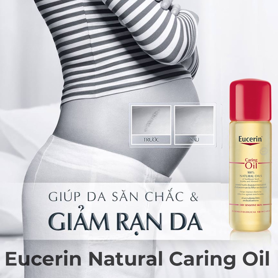 [CHÍNH HÃNG CÓ TEM] EUCERIN Natural Caring Oil 125mL - Dầu Hỗ Trợ Giảm Rạn Da Và Giúp Da Săn Chắc.