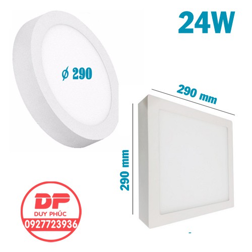 ĐÈN LED ỐP NỔI VUÔNG TRÒN 24W ÁNH SÁNG TRẮNG – LOẠI TỐT