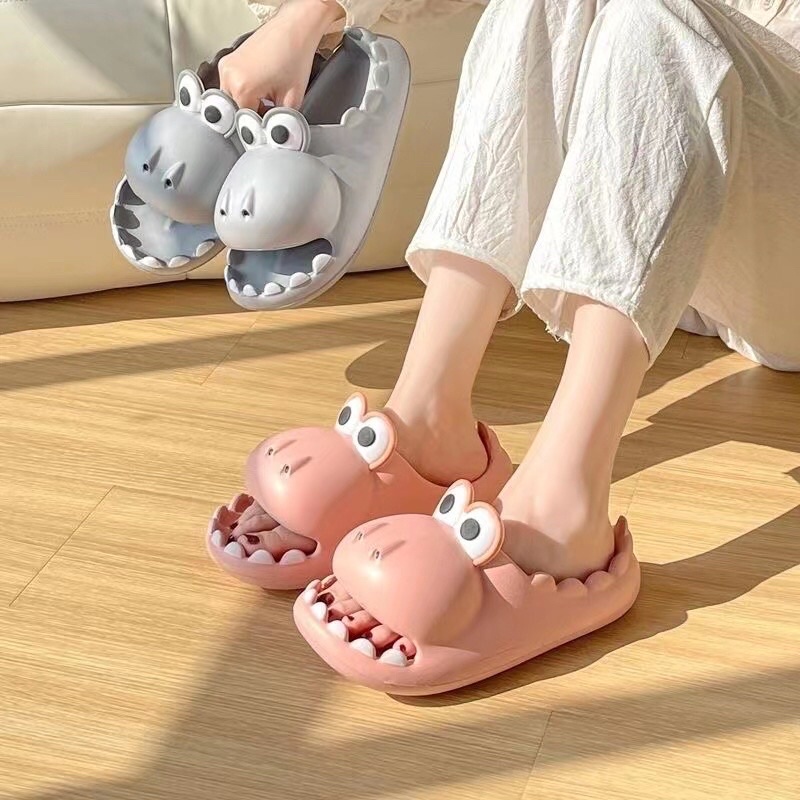 Dép cá sấu Dép Đi Trong Nhà Đế Mềm Chống Trượt Hình Khủng Long Hoạt Hình Dễ Thương