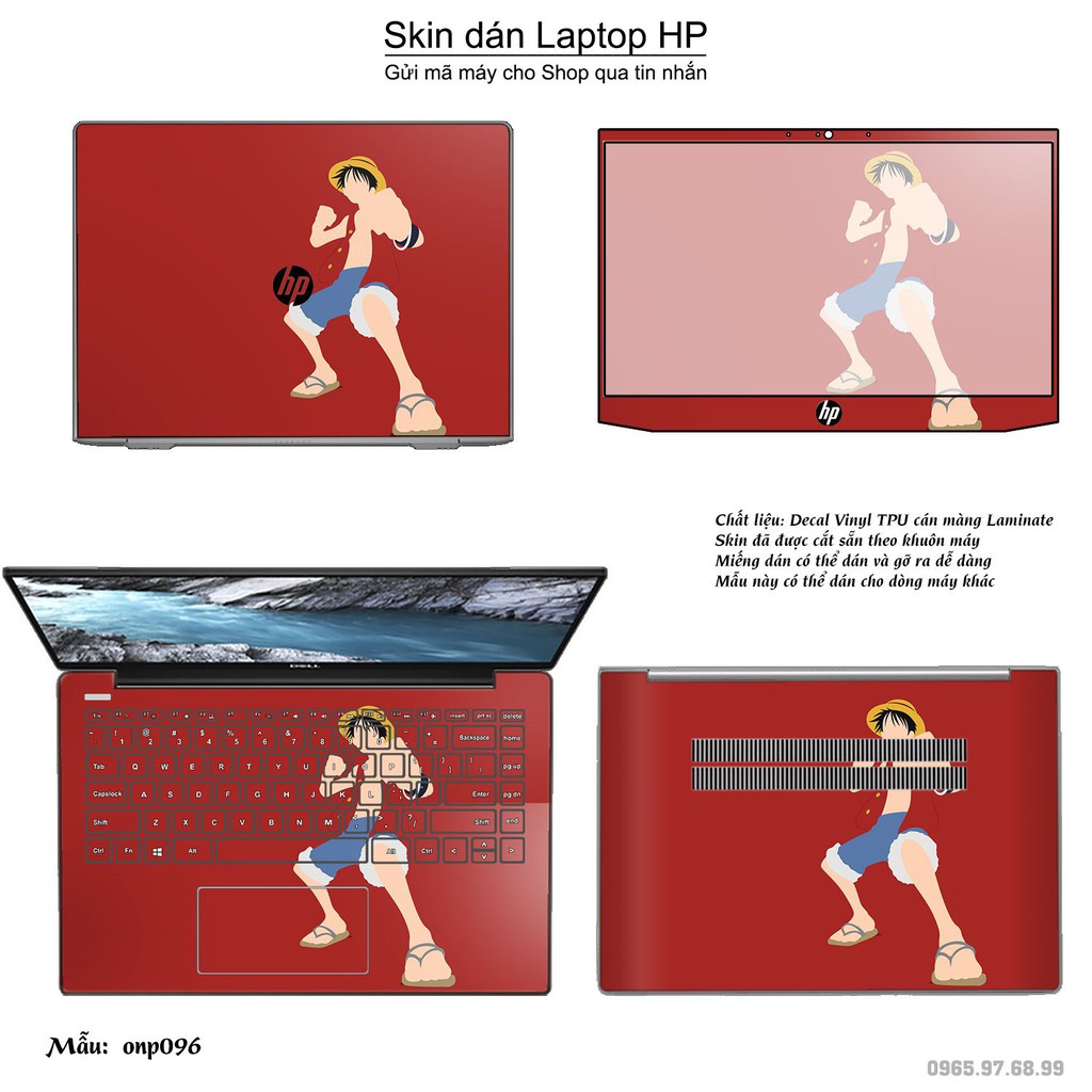 Skin dán Laptop HP in hình One Piece nhiều mẫu 9 (inbox mã máy cho Shop)
