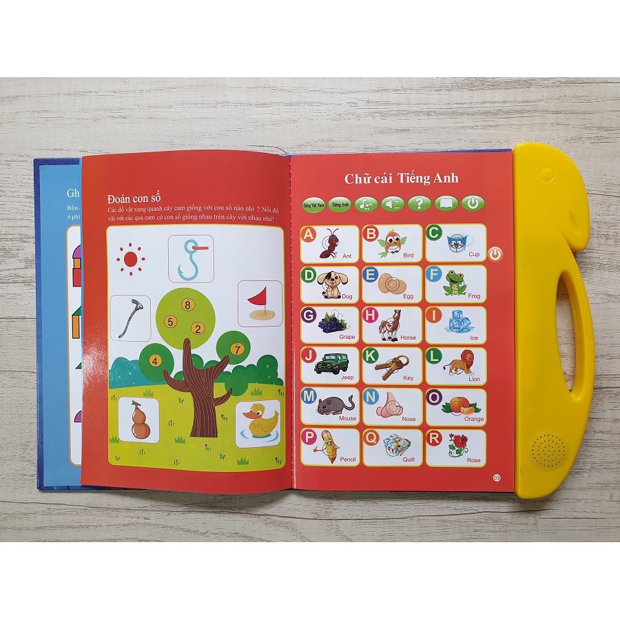 [Tặng pin và bút xóa được] Sách điện tử song ngữ thông minh cho bé phát triển trí tuệ