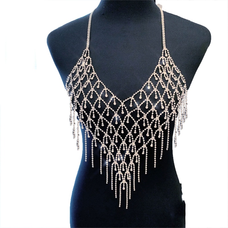 Áo Bra Dây Xích Đính Đá Lấp Lánh Quyến Rũ Cho Nữ