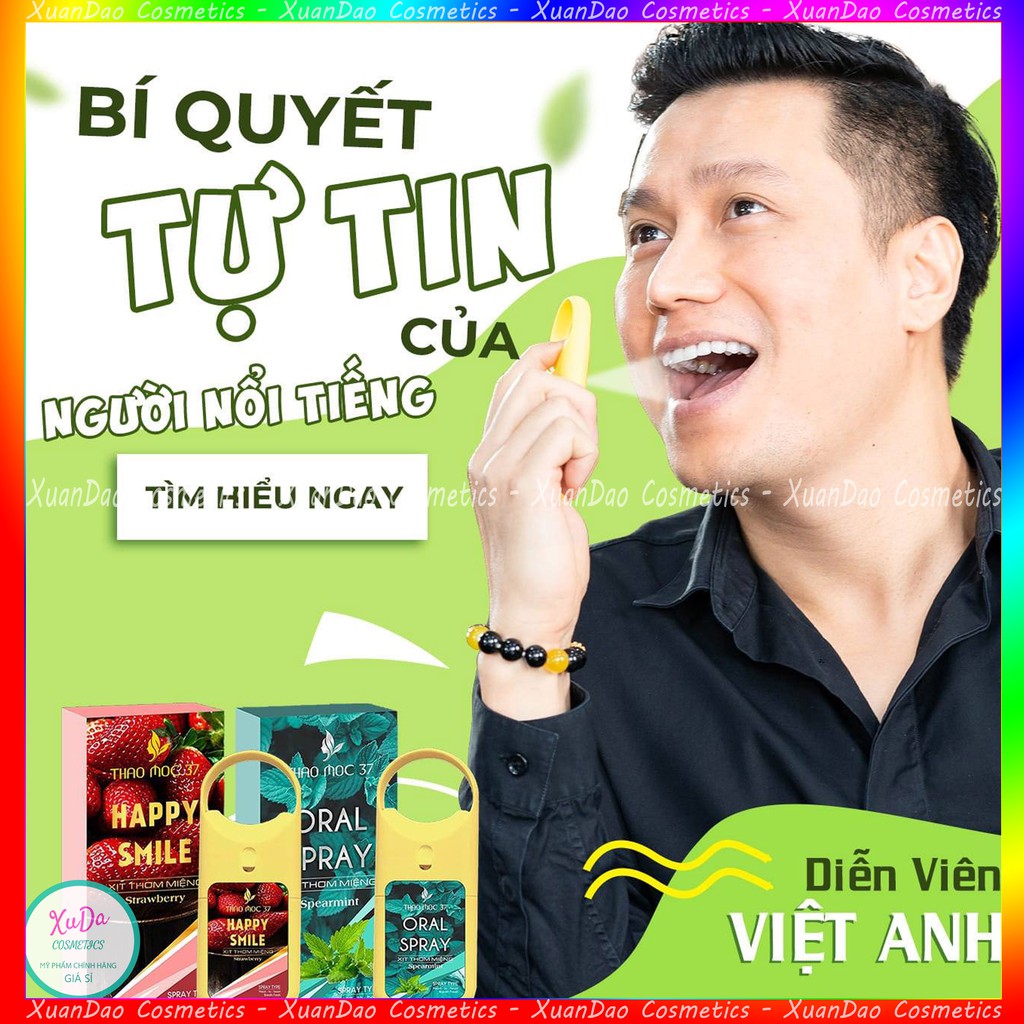 Xịt thơm miệng Thảo Mộc 37 Chính hãng Vị dâu tây ngọt ngào Vị bạc hà the mát