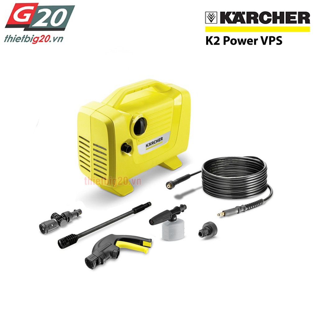 Máy xịt rửa điều hòa, rửa xe, nhà cửa, sân vườn mô-tơ từ, hút nước Karcher K2 Power VPS