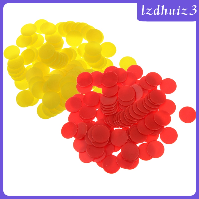 Gemgem Loey 200PCS 18mm Plastic Counters Board Game Tiddly winks Teaching Aid Red Yellow