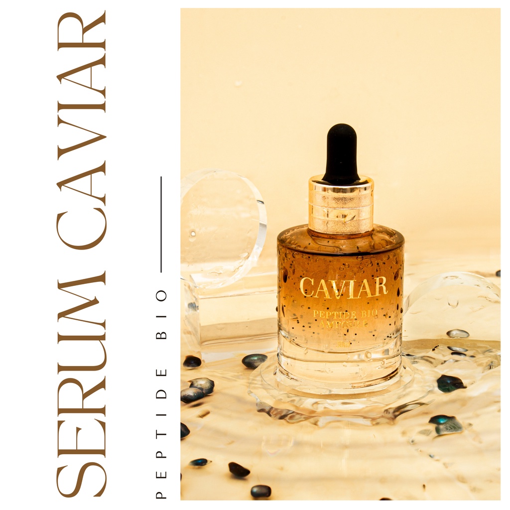 Serum trắng da Caviar , cấp ẩm căng bóng Caviar Ampoule - trẻ hóa da, khóa ẩm bề mặt da tinh chất trứng cá tầm đen