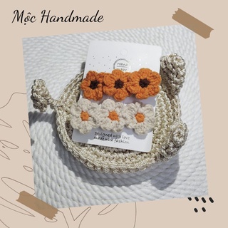 Kẹp tóc hoa handmade bằng len