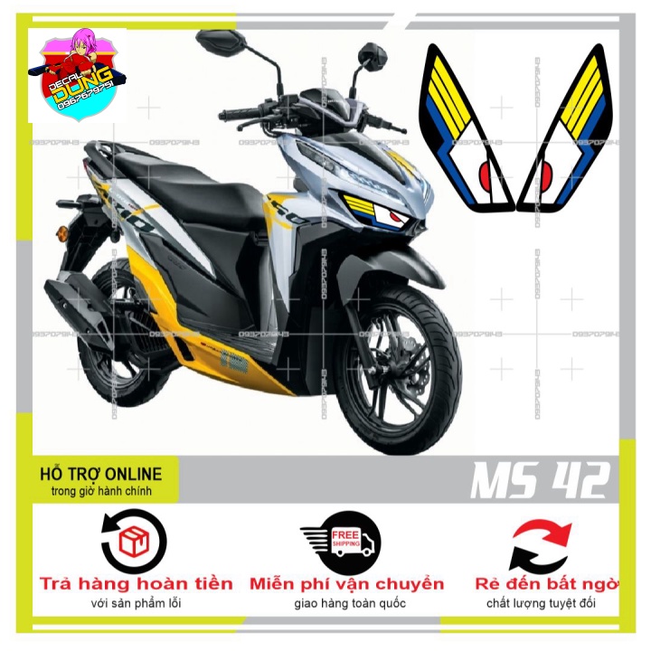 DECAL DÁN ĐÈN SƯƠNG MÙ XE VARIO 2020 (DECAL TRONG SUỐT) MS 4 - DUNG DECAL