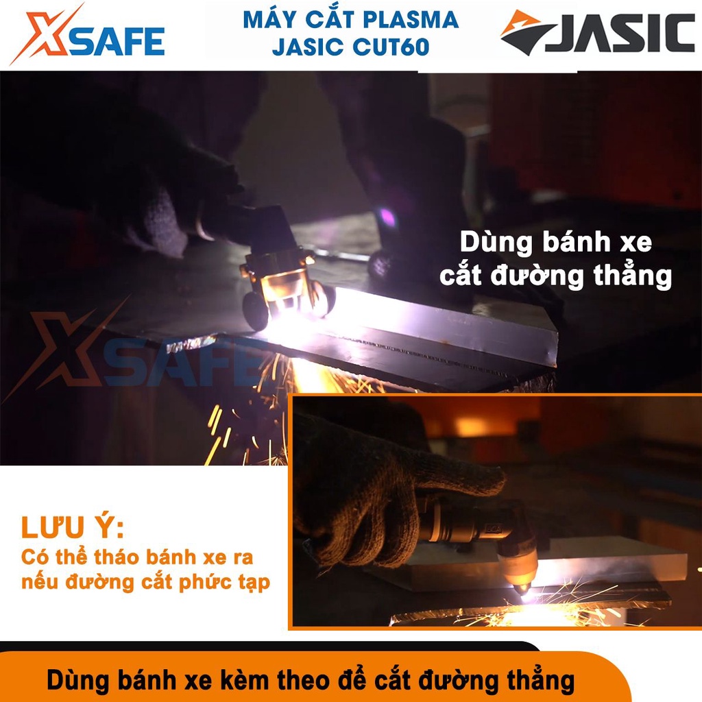 Máy cắt tia plasma Jasic CUT60 tia lửa điện plasma 60A, khả năng cắt đên 15mm, mối cắt đẹp mức &lt;10mm - chính hãng
