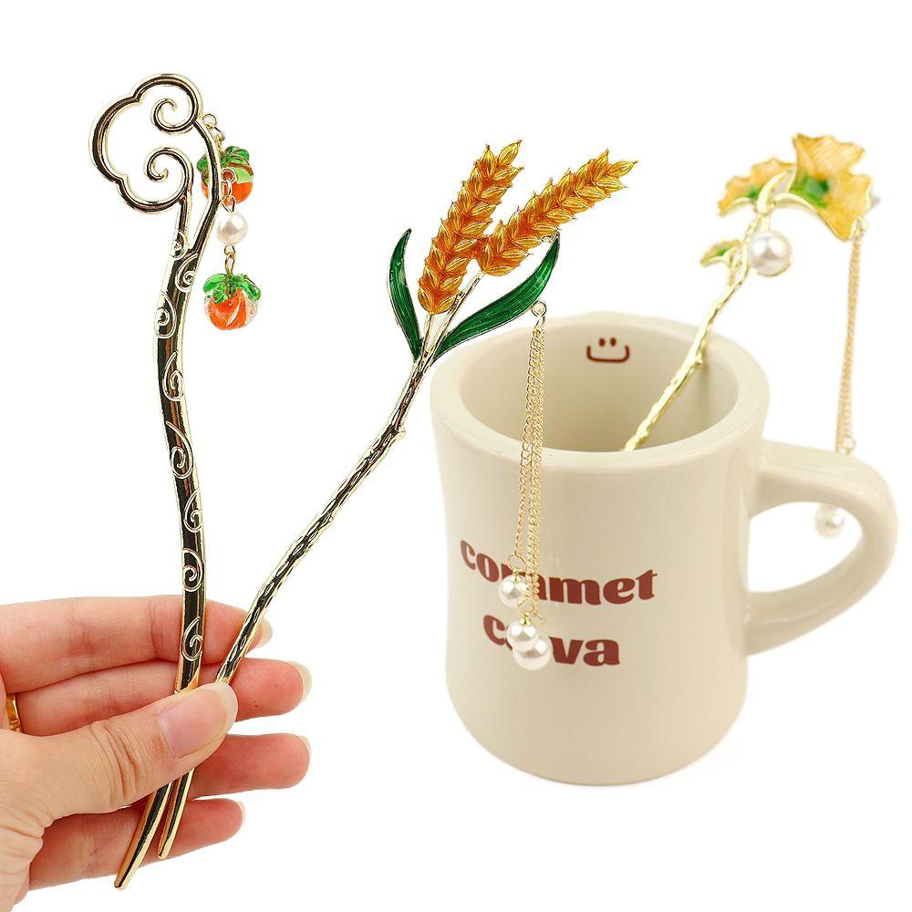Trâm Cài Tóc Hình Đám Mây Bằng Lúa Mạch Phong Cách Trung Hoa Cổ Điển AVALENTINE Persimmon Dành Cho Nam Và Nữ