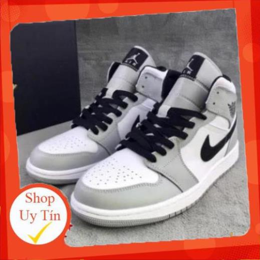 Giày thể thao JD 1 cao cổ xám trắng đen 💦SALE SỐC🌺, Giày air jordan 1 xám cao móc đen nam nữ mới nhất full box bill