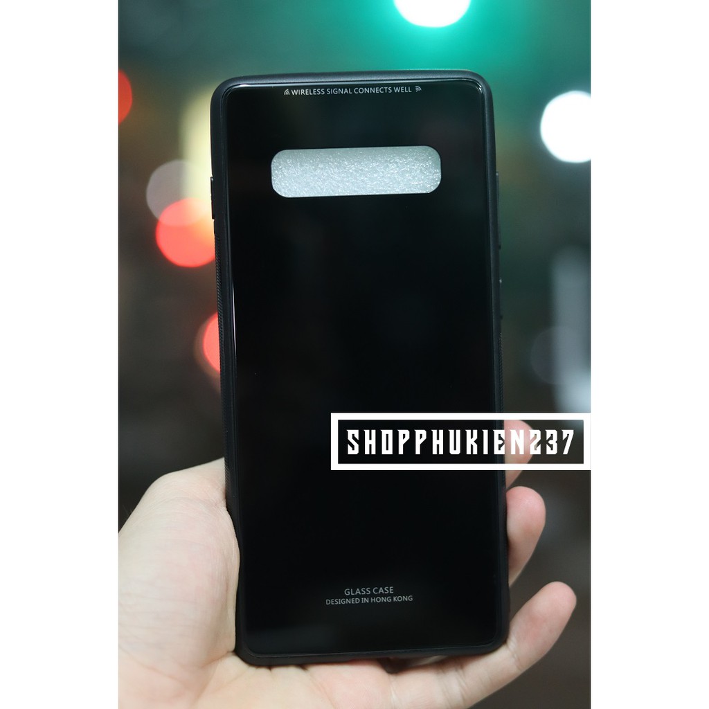[Freeship toàn quốc từ 50k] Ốp Lưng Samsung Galaxy S10 , S10 Plus Ốp Kính Cường Lực Viền Dẻo Đen TPU Cao Cấp
