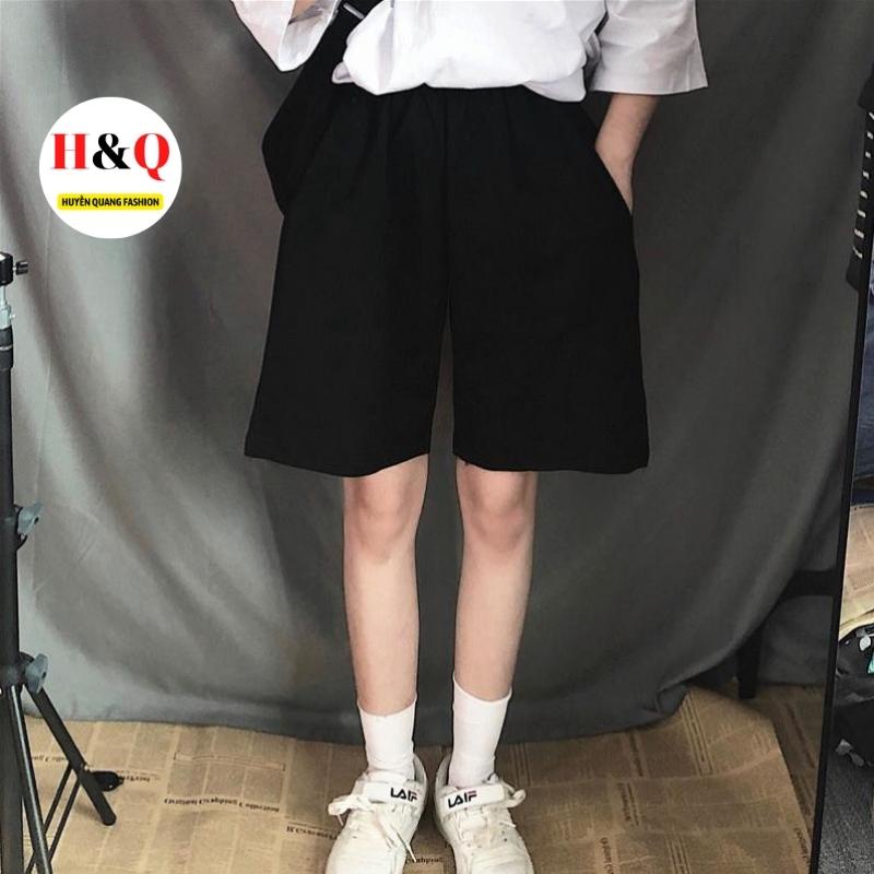 Quần Đùi Trơn Bazic Dài Form Rộng Unisex Thể Thao Chất Thun Mịn Mát_Huyền Quang