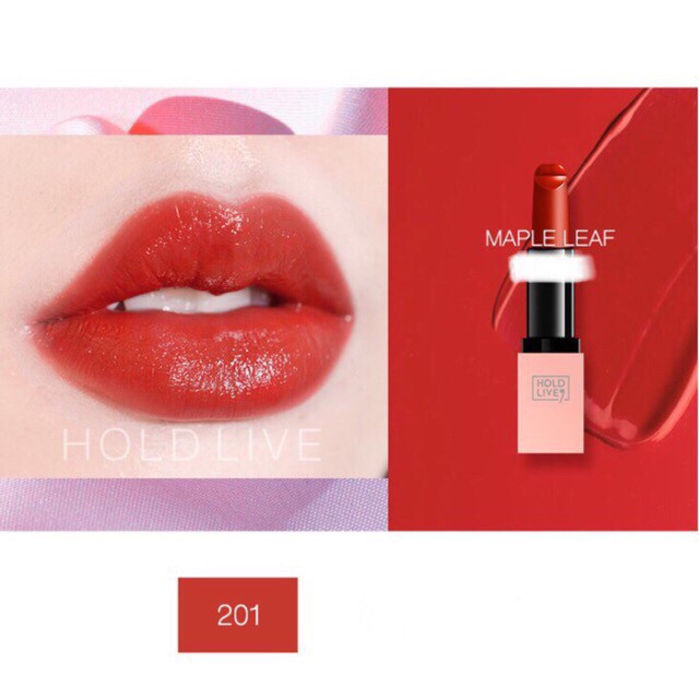 Son HoldLive đính đá Drill Girl Lipstick vỏ hồng (túi đựng hoa tuyết)