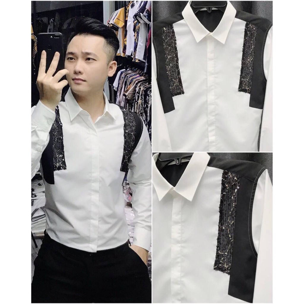 Áo Sơ Mi Nam Họa Tiết Da Rắn, Áo Sơ Mi Dài Tay Vải Lụa Cao Cấp Ôm Form Body, T-Man