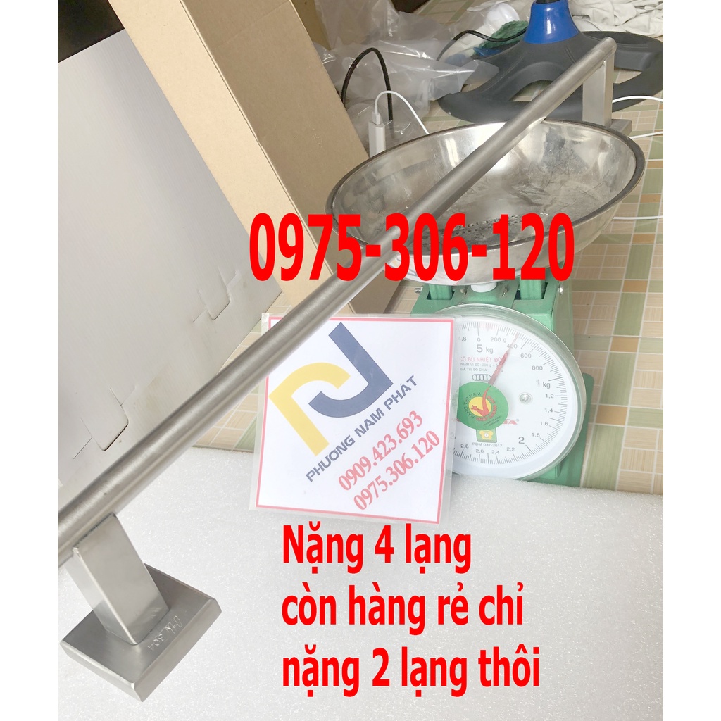 [LOẠI 1-TRỤC ĐÚC DÀY] Máng Khăn Treo Tường Nhà Tắm 100% INOX 304 Cao Cấp MK5 thanh treo khăn đơn trục vuông chắc chắn