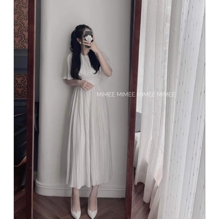 váy maxi dập li dài mimee