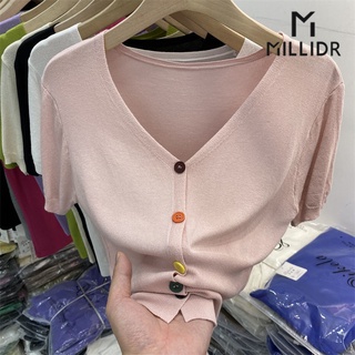 Áo Cardigan Dệt Kim Mỏng Tay Ngắn Phong Cách Thời Trang Mới Dành Cho Nữ