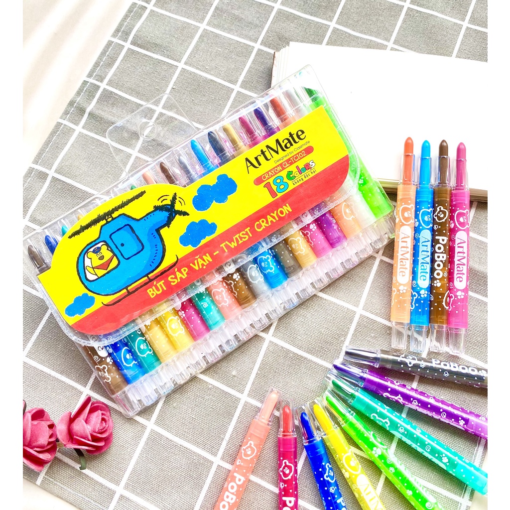 Bút sáp vặn Classmate DẠNG VỈ chất liệu cao cấp - chuẩn màu, bám giấy - 12/18 - TC101/TC102 - vpp Diệp Lạc