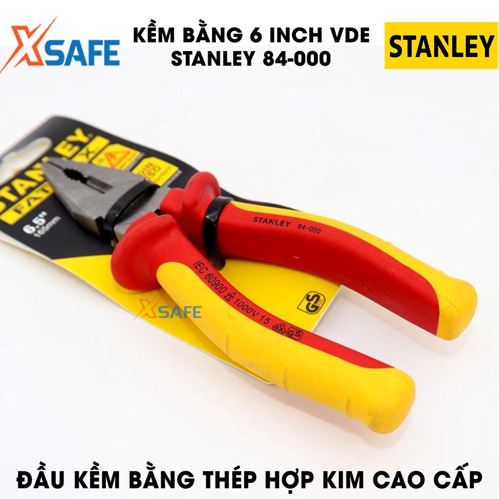 Kềm bằng VDE STANLEY bọc nhựa cách điện 1000V chuyên dụng Kìm VDE Stanley thép hợp kim cao cấp nhỏ gọn linh hoạt