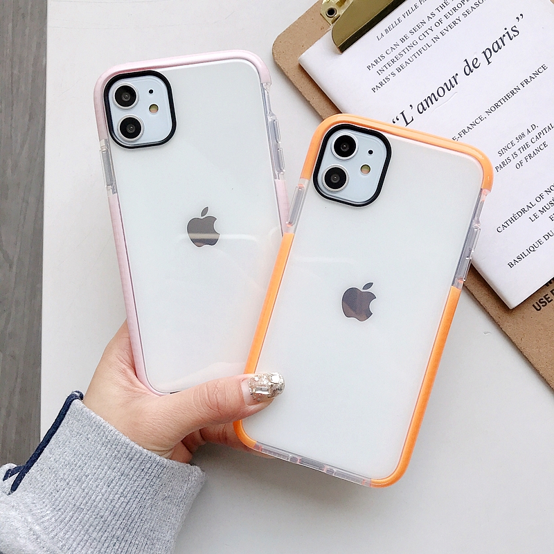 Ốp điện thoại bóng trong suốt chống va đập cho iPhone 12 11 Pro Max XS MAX XR X 8 7 Plus