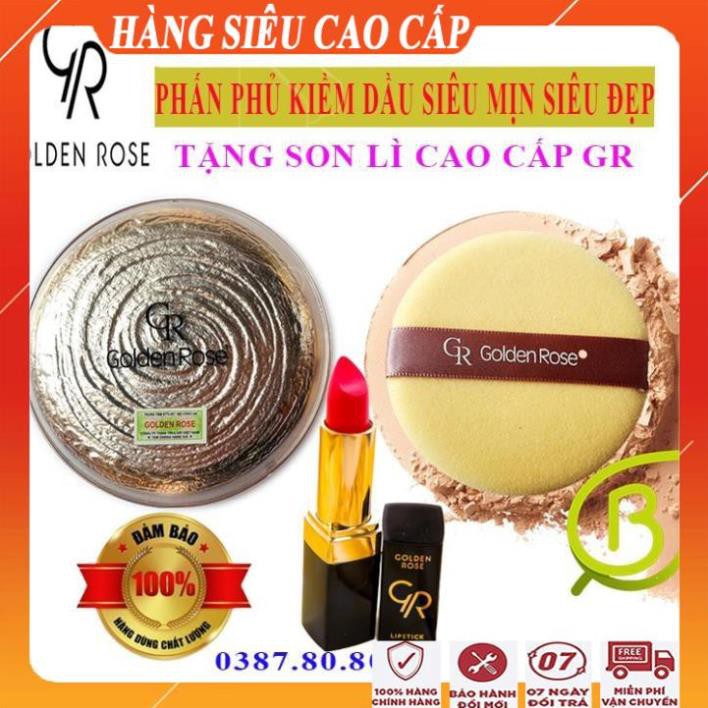 [ FreeShip - MUA 1 TẶNG 1 ] Phấn phủ kiềm dầu siêu mịn siêu đẹp đa năng cao cấp/ Phấn phủ nén tốt golden rose