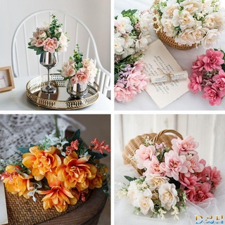 1 nhánh hoa lan giả bằng lụa sống động dùng trang trí