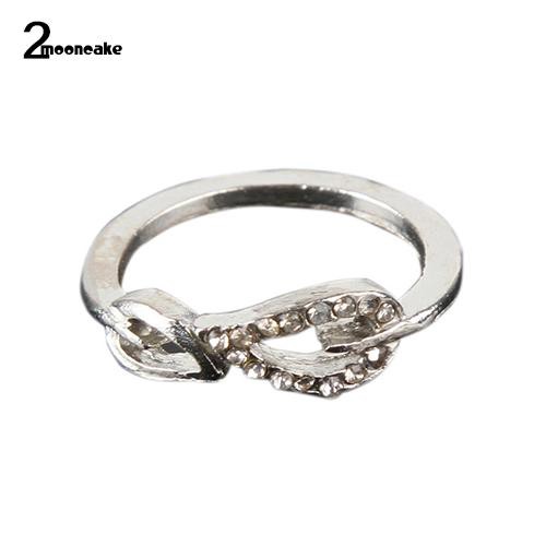 Nhẫn 2 chiếc lá đính đá mặt trăng thời trang cho nữ