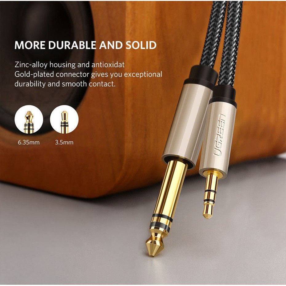 Cáp Audio 3.5mm to 6.5mm dài 2M Ugreen 10628