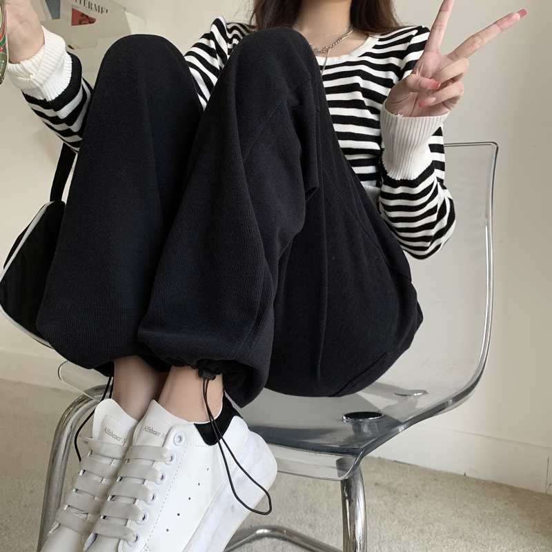 Quần dài ống rộng suông phong cách thể thao thời trang thường ngày dành cho nữ